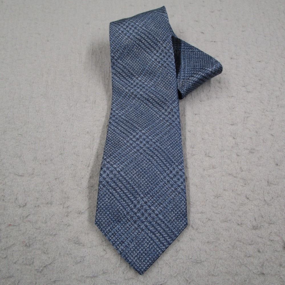 Bonobos Mens Blue Glen Plaid Silk Wool Necktie BTE11128X-B3310 Made in USA